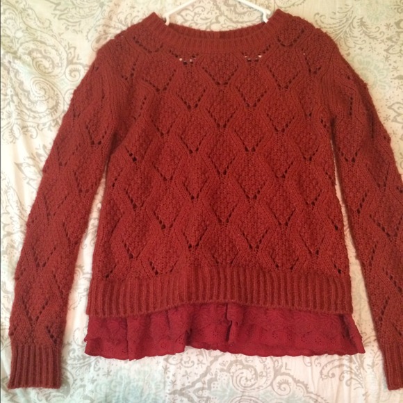 Burgundy Anthropology sweater
