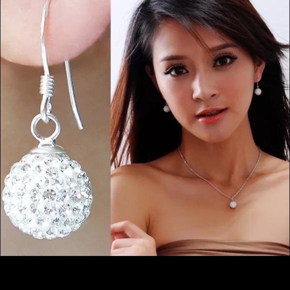 New Fashion 925 Sterling silver Crystal earrings