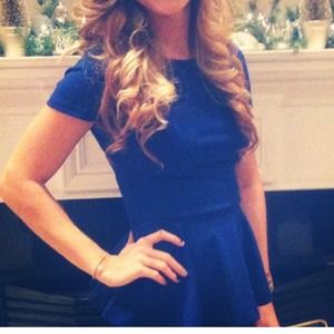 Royal blue peplum top