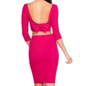 Mint Bow back Crop top Set