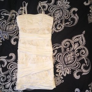 White dress with gold embellishment