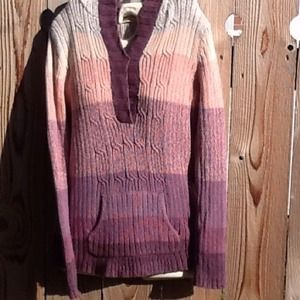 🌻STRIPED SWEATER WITH HOOD & FRONT POCKET