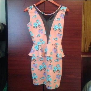 Peplum Floral Dress