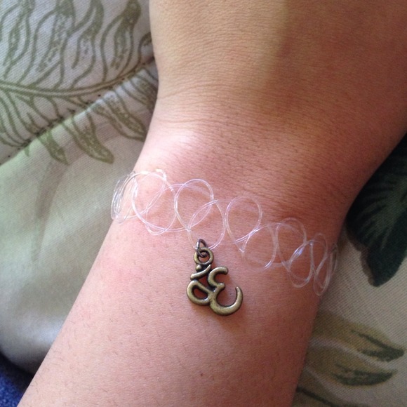 Bronze OM/OHM clear tattoo choker bracelet