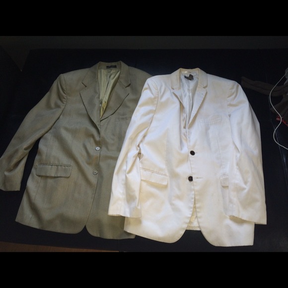 White and olive blazers