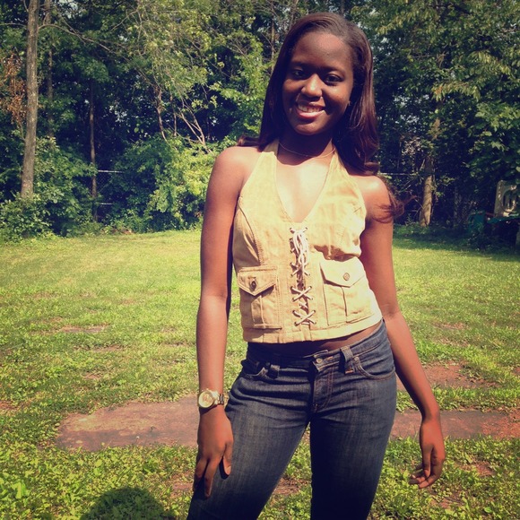 V I N T A G E Wilson's Leather Suede Bustier Top