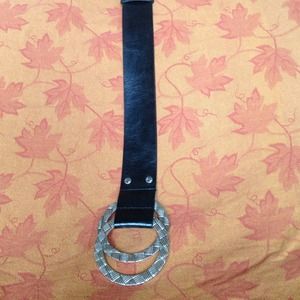 Genuine leather black belt