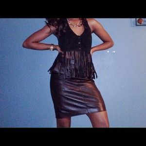 V I N T A G E Suede Fringe Top