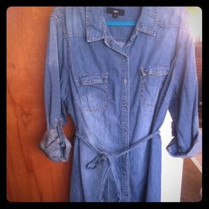Plus Size Denim Shirt Dress