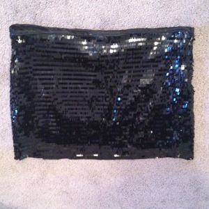 Black sequined skirt