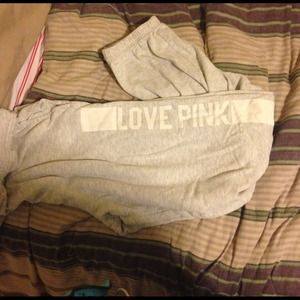 Gray VS pink sweatpants