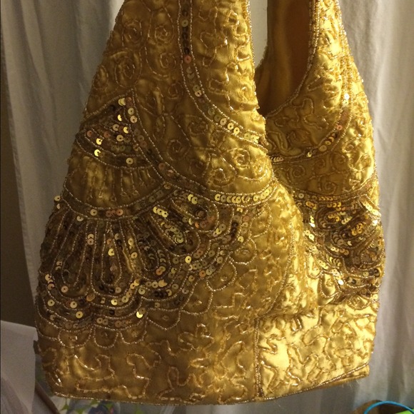 Gold beaded purse