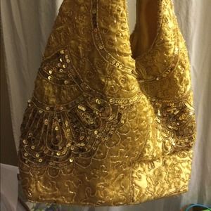 Gold beaded purse