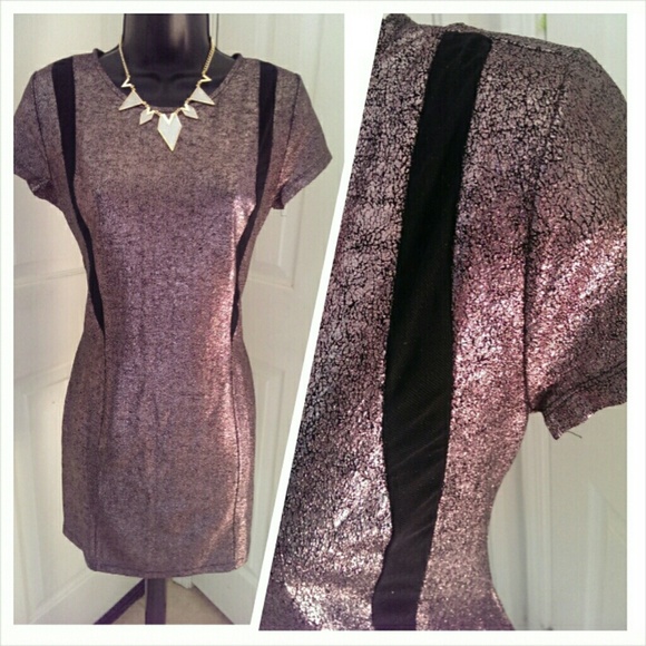 Fashion Bodycon Copper Mettalic Dress