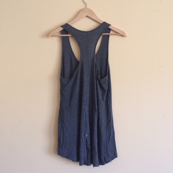 Charcoal droop racer back tank - Picture 2 of 4