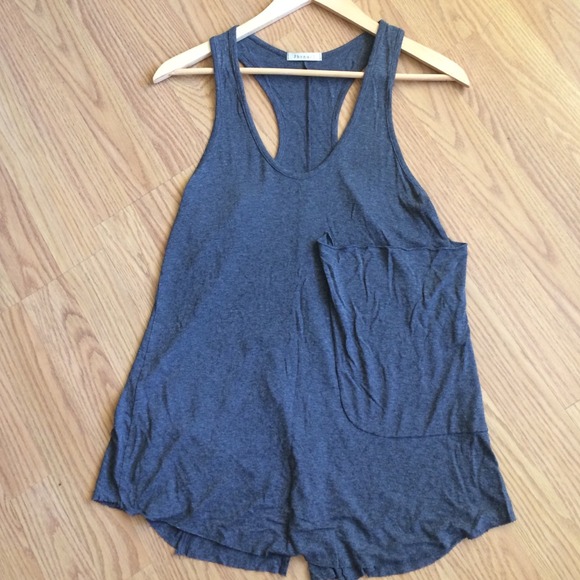 Charcoal droop racer back tank - Picture 3 of 4