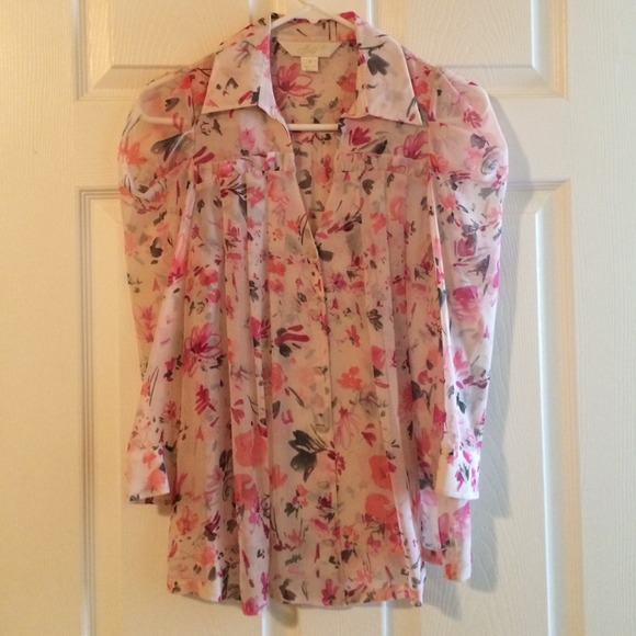 🌸McGinn floral mesh long sleeve top