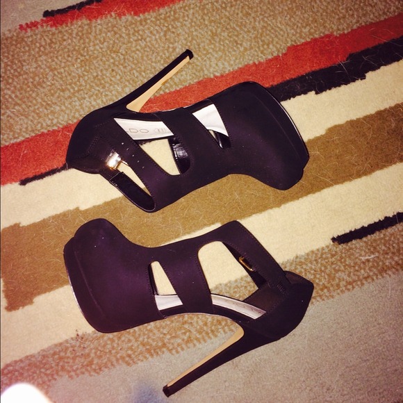 Black suede heels