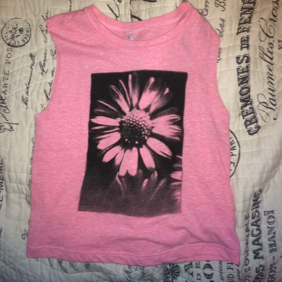 Pink flower crop top