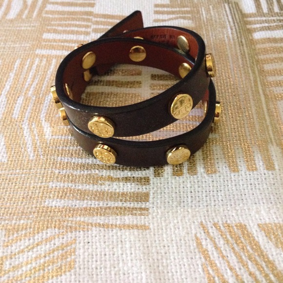 Tory burch double wrap leather bracelet