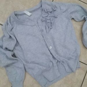 Crop Cardigan with Flowers