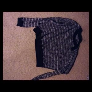 Black and White FOREVER21 Knit Crop Top