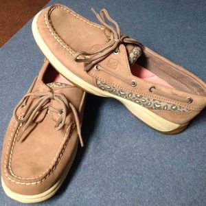 Sperry Top-Sider leopard print boat shoes