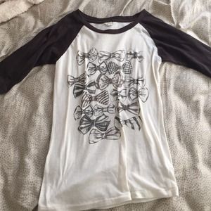 Forever 21 Bow Baseball Tee