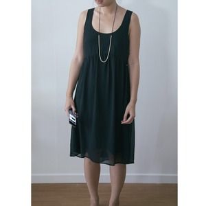 Black open back dress