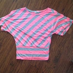 Hot pink & gray top