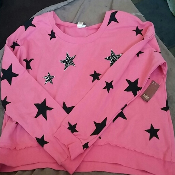 Pink and black Cropped pullover sweater