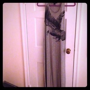 F21 Gray Maxi Dress w/ Eagle Graphic