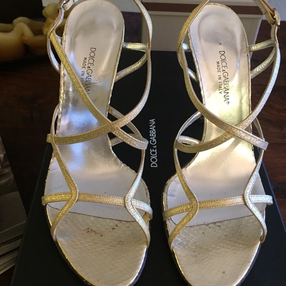 Gold Dolce & Gabbana strappy heels