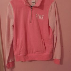 VS PINK 1/4 Zip Hot Pink Hoodie