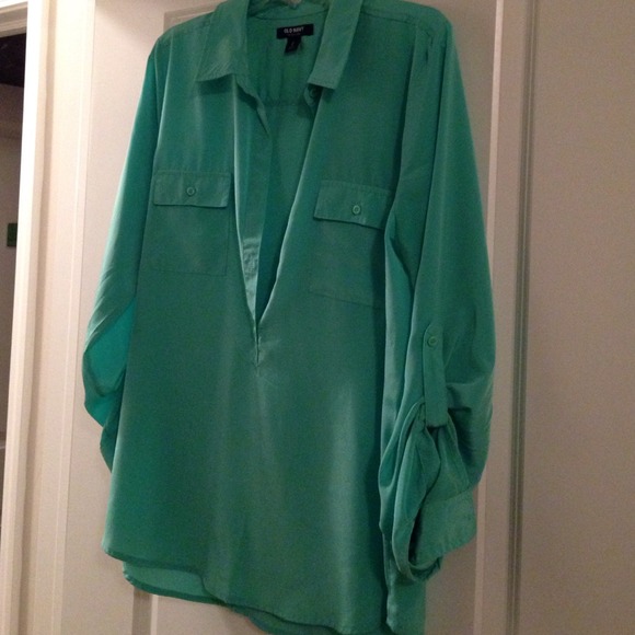 Mint green chiffon shirt