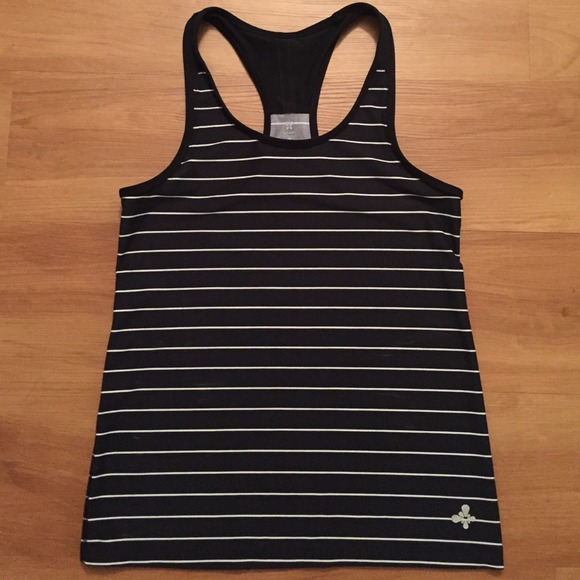 Black and white striped athletic tank top