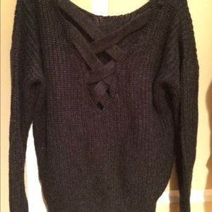 Cross back sweater