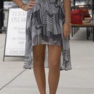 Black and white Hi-Low skirt