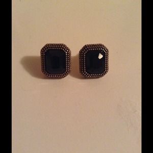 Black stone earrings
