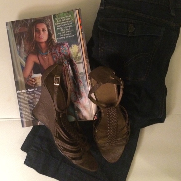 Bronze Wedge Sandals