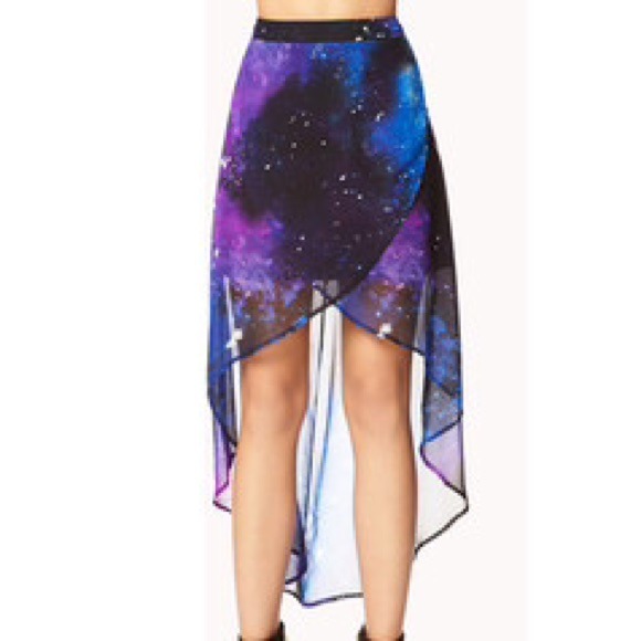 Asymmetrical Hi-Lo Galaxy Skirt