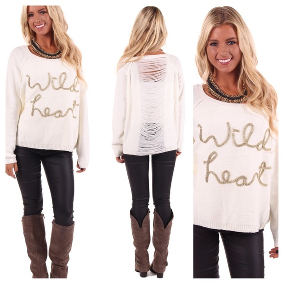"Wild heart" sweater, shredded back