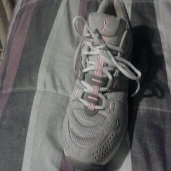 Lady's "Reeboks" for "Breast Cancer".