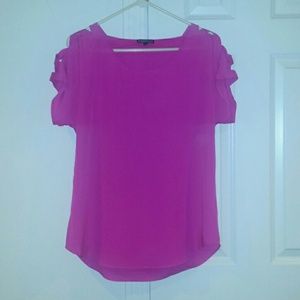 Express Hot Pink/Raspberry satin top