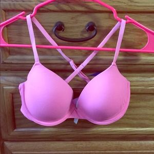 Cute bright pink VS PINK bra