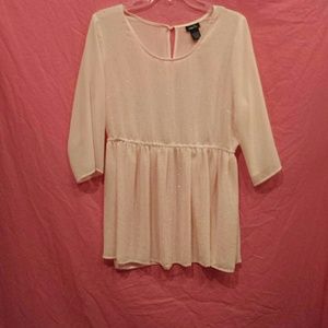 Pink silk long shirt from Rue 21