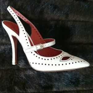 Santoni Perforated Sling Back Mary Jane
