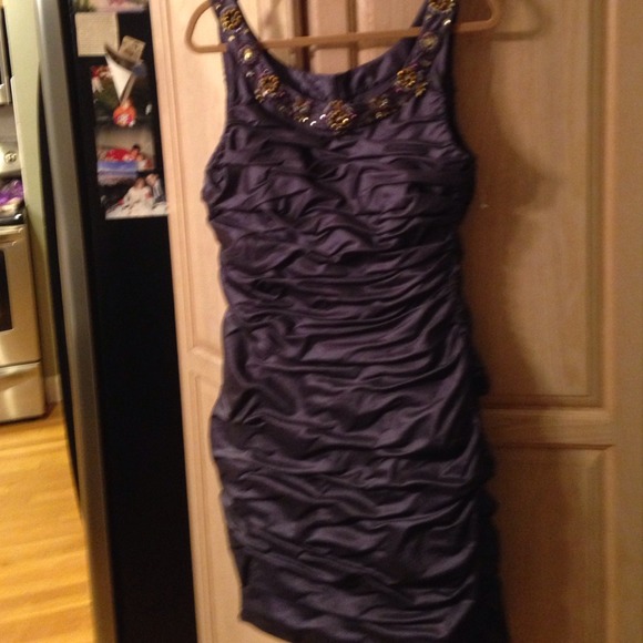 Purple rouched dress