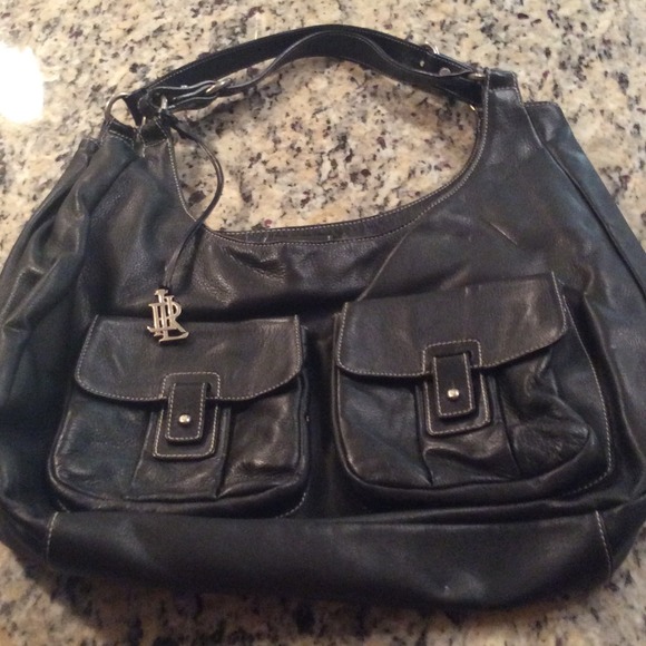 Ralph Lauren black leather hobo