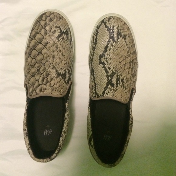 Faux Snakeskin loafers/slip ons